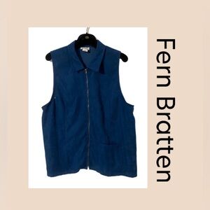 Fern Bratten Women’s Vintage Faux Suede Vest Size 1X